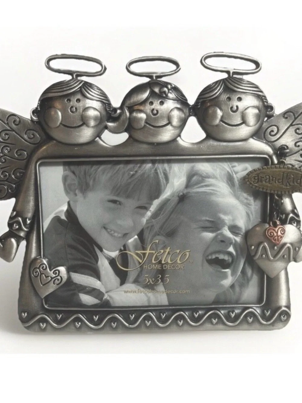 Fetco Grandkids Picture Frame Angels 5” x 3.5” Photo Keepsake Grandparent Gift
